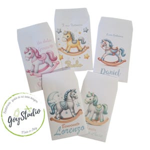 GoyStudio 50 sacchetti carta confetti personalizzabili. Bustina confettata nascita battesimo baby shower primo compleanno