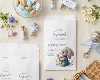 GoyStudio 50 customizable paper confetti bags. Confetti bags for births, baptisms, baby showers, first birthdays.