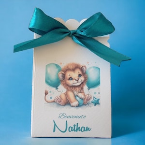10 scatoline portaconfetti Orsetto, Battesimo, nascita, primo compleanno bambino verde smeraldo