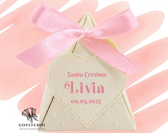 Personalized favor boxes for Confirmation and Communion in various colors. 30 different colors available.
