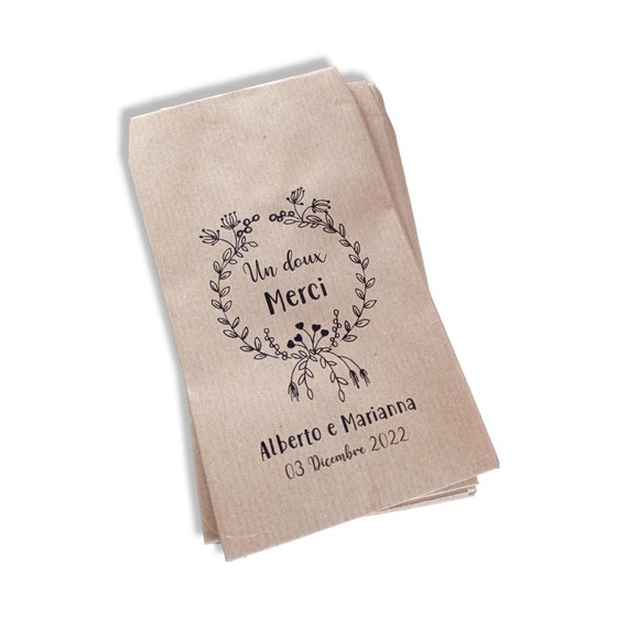 Sacchetti personalizzati in carta pergamino (glassine bags) per confettata  di battesimo, matrimonio, per le vostre cre…