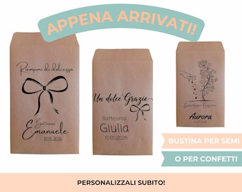 Kraft paper bags, ideal for seeds, confetti, and small gifts. Confetti bags for births, baptisms, First Communions, and Confirmations.