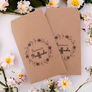 50 Sacchetti personalizzati in carta kraft stampa personalizzata