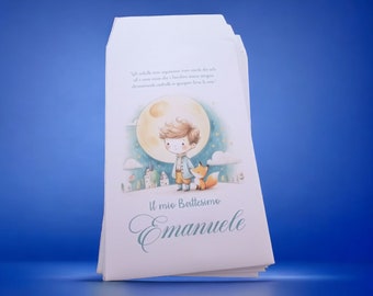 50 Paper Bags The Little Prince Theme, Baptism, Birth, Birthday. Baby Confetti Bags for First Communion Confetti