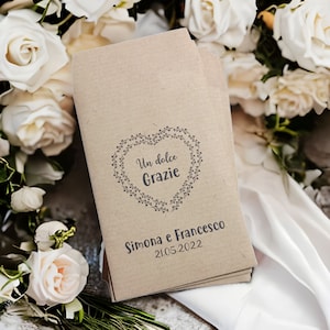 Sacchetti personalizzati in carta kraft 50 pezzi Matrimonio, Anniversario, Fidanzamento bustine confetti confettata grafiche cuore