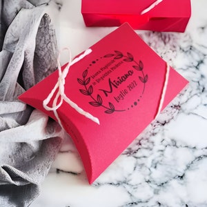10 portaconfetti rosso laurea, bomboniera personalizzata logo