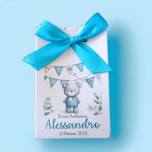 10 scatoline portaconfetti grafica personalizzata, Battesimo, Nascita, Primo Compleanno bambino