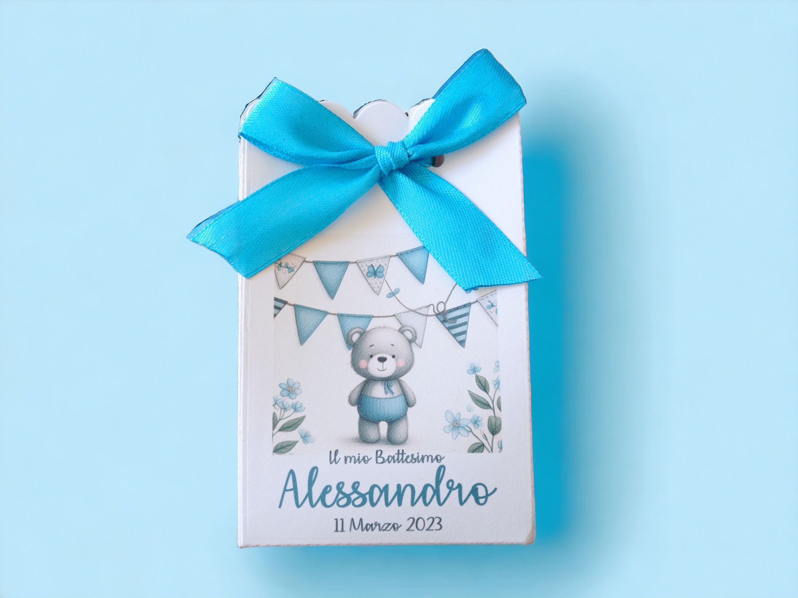 10 personalized graphic favor boxes for baptism, birth, baby's first birthday