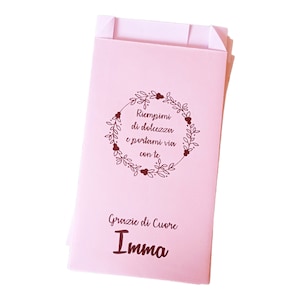 50 sacchetti confettata personalizzati, matrimonio, battesimo comunione e cresima, in diversi colori