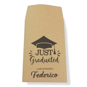 Kraft paper bags for personalized graduation favors, 10 graphics, touch parchment, Rainbow, University Confetti image 3