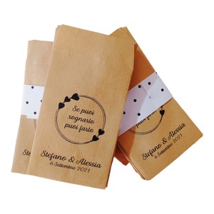 Sacchetti personalizzati in carta kraft 50 pezzi matrimonio fidanzamento anniversario