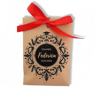 50 Sacchetti carta kraft personalizzabili Laurea, bmboniere laurea, confettata per diploma di laurea, magistrale, sacchetti eco friendly