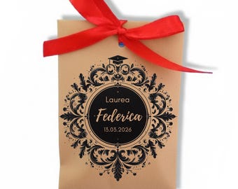 50 customizable kraft paper bags for graduation, graduation favors, confetti for graduation, master's degree, eco-friendly bags