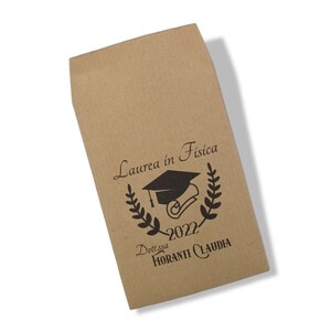 Kraft paper bags for personalized graduation favors, 10 graphics, touch parchment, Rainbow, University Confetti grafica 8