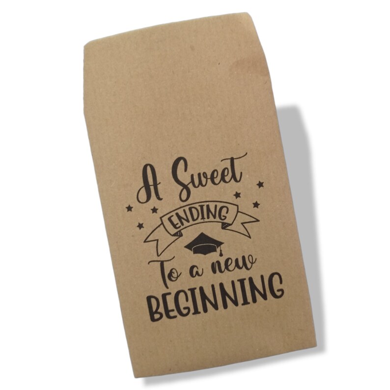 Kraft paper bags for personalized graduation favors, 10 graphics, touch parchment, Rainbow, University Confetti image 6