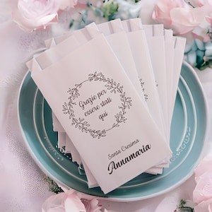 Sacchetti confettata personalizzati: Buste in carta per matrimonio, battesimo, compleanno   Personalizzabili con frasi, nomi e data