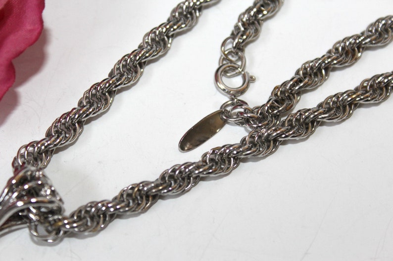WHITING DAVIS Signed Designer High End Carved Hematite Silver Tone Stunning Necklace ND7