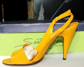 mustard yellow heeled sandals