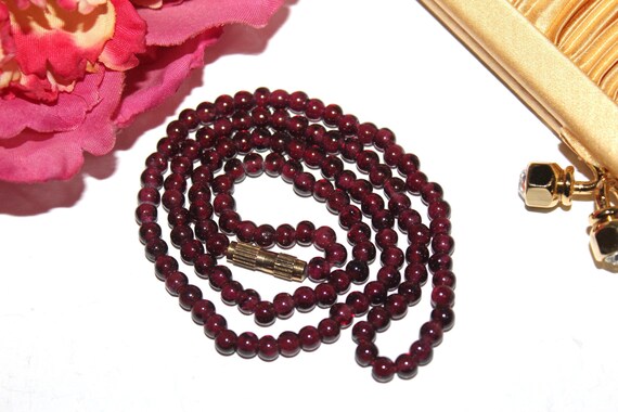 Antique Edwardian Bohemian Garnet Cranberry Bead N
