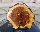 Hand-Crafted Russian Olive Burl Wood Desk, Table or Shelf Clock
