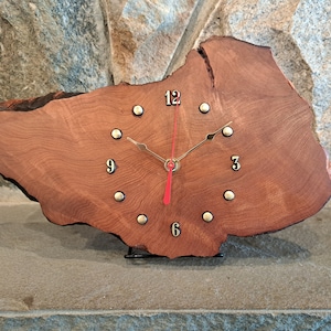 Hand-crafted Redwood Wall or Mantel Clock