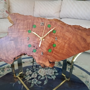 Hand-crafted Redwood Wall or Mantel Clock