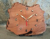 Hand-crafted Redwood Wall or Mantel Clock