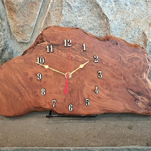 Hand-crafted Redwood Wall or Mantel Clock