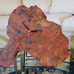 Hand-Crafted Redwood Wall or Mantel Clock