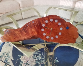 Hand-crafted Redwood Wall or Mantel Clock