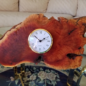 Hand-Crafted Manzanita Burl Mantel or Table Clock