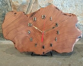 Hand-crafted Redwood Wall or Mantel Clock