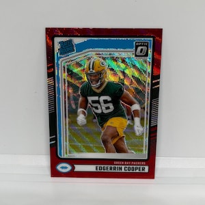 Edgerrin Cooper #325 Green Bay Packers; Oceniony debiutant - Podgląd optyczny Red Wave Prizm; Panini Donruss Football 2024