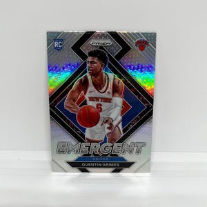 Quentin Grimes #19 New York Knicks; Emergent - Rookie Silver Prizm; Panini Prizm Basketball 2021
