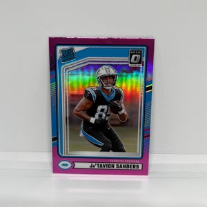 Ja'Tavion Sanders #317 Carolina Panthers; Oceniony debiutant - Podgląd optyczny Różowy Prizm; Panini Donruss Football 2024