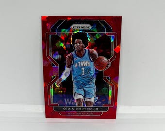 Kevin Porter Jr #84 Houston Rockets; Red Cracked Ice Prizm; Panini Prizm Basketball 2021