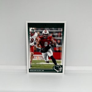 Jets Braelon Allen n° 390 de New York ; Débutant ; Score de football Panini 2024