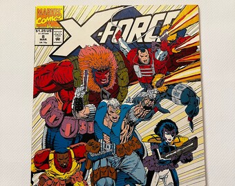 X-Force #8 9.0; Early Deadpool appearance; Origin of Cable; Marvel Comics 1992