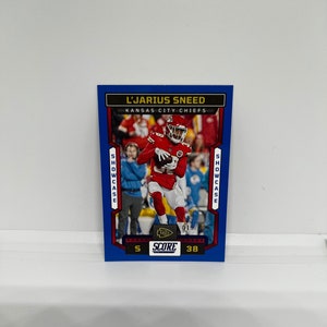 L'Jarius Sneed #127 Kansas City Chiefs; Showcase - Numerado 19/100; Placar Panini Futebol 2023