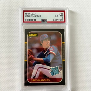 Greg Maddux #36 PSA 6 Chicago Cubs; Novato - Novato avaliado; Folha de Beisebol 1987 (906)