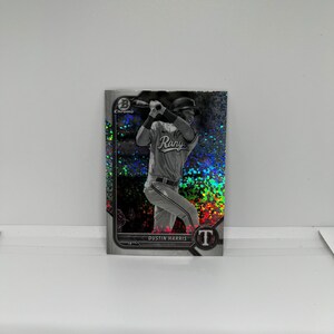 Dustin Harris #BCP190 Texas Rangers; Black and White Mini Diamonds; Topps Bowman Chrome 2022