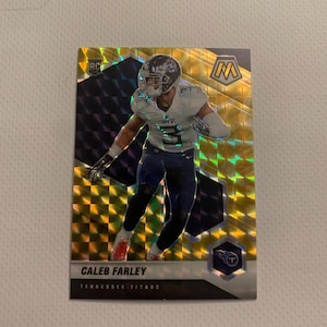 Caleb Farley #345 Tennessee Titans; Gele reactieve rookie; Panini Mozaïek Voetbal 2021