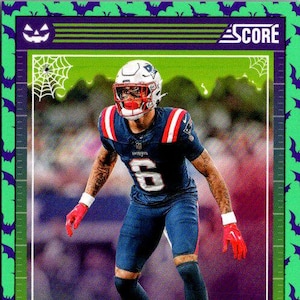 Christian Gonzalez #190 Patriots de la Nouvelle-Angleterre ; chauves-souris vertes ; Ballon de football pour un match Panini 2024