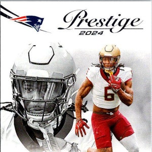 Jaheim Bell, numéro 361 des Patriots de la Nouvelle-Angleterre ; Débutant ; Ballon de football Panini Prestige 2024