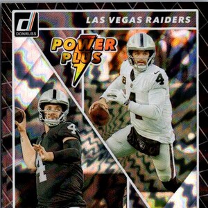 Derek Carr #PP6 Las Vegas Raiders; Encarte Power Plus; Futebol Panini Donruss 2022