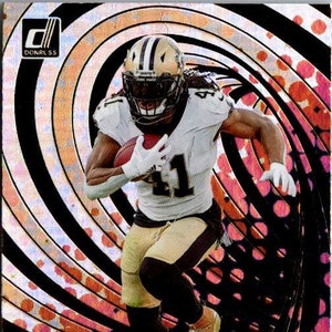 Alvin Kamara #VTX8 New Orleans Saints; Inserção Vortex; Panini Donruss Futebol 2022