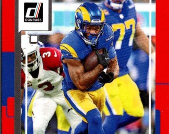 Cam Akers #15 Los Angeles Rams; Red Press Proof; Panini Donruss Fotboll 2022