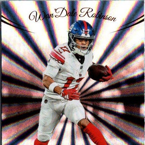 Wan'Dale Robinson # 223 Giants de New York ; Points Xtra - Galaxie parallèle ; Ballon de football Panini Prestige 2024