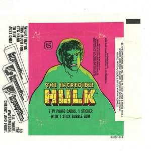 1979 Topps The Incredible Hulk, lege verpakking; Topps 1979