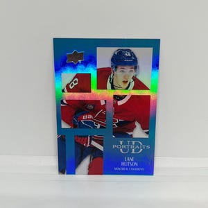 Lane Hutson #P44 Canadiens de Montréal; encart pour portraits UD ; Hockey sur le pont supérieur 2025